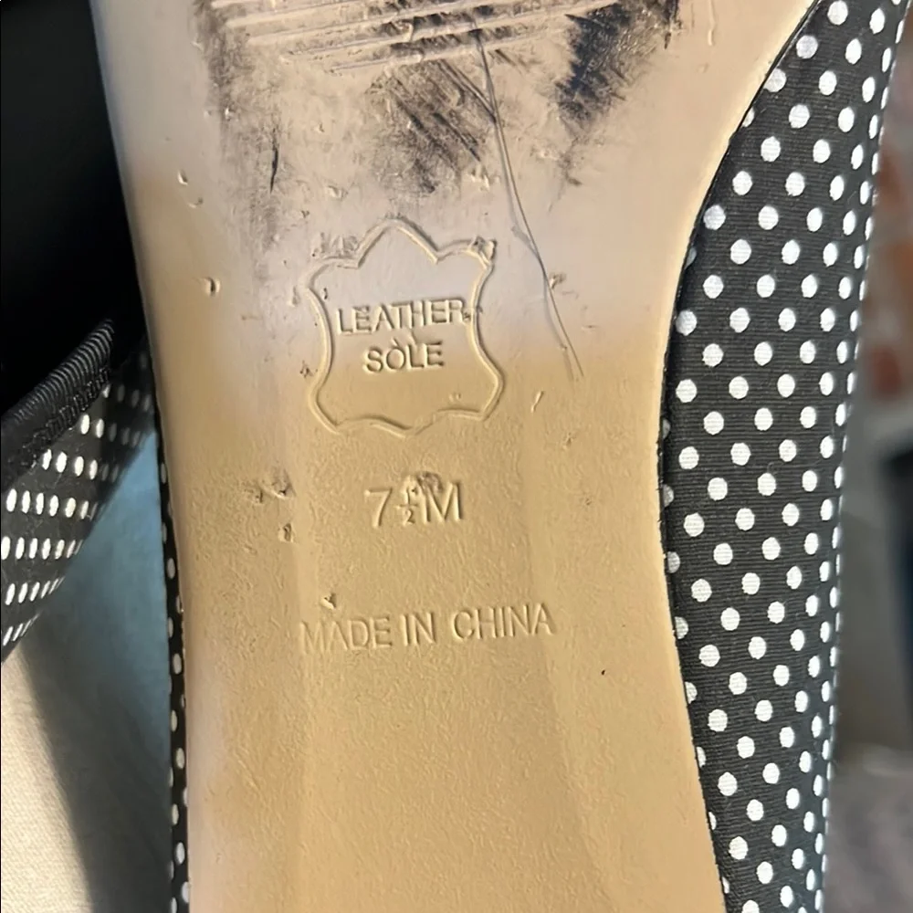 Talbots Black and White Polka Dot Flats - Picture 7 of 8